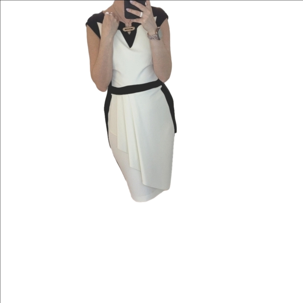 Joseph Ribkoff Dress size 4 black and white formal fitted midi pencil skirt - Picture 11 of 16